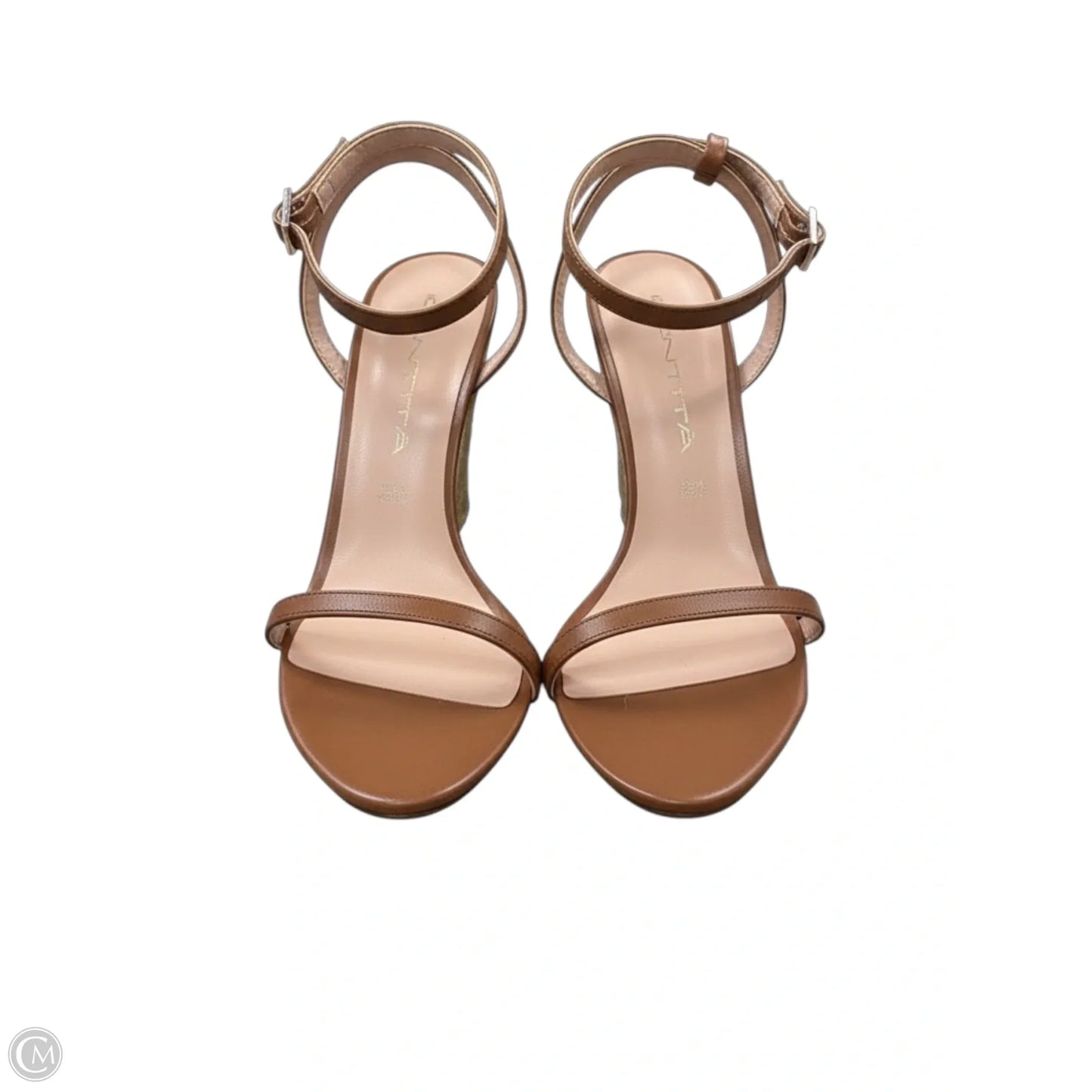 Sandals Heels Wedge By Identita In Brown, Size: 6.5