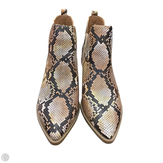 Boots Ankle Heels By Universal Thread In Snakeskin Print, Size: 7.5