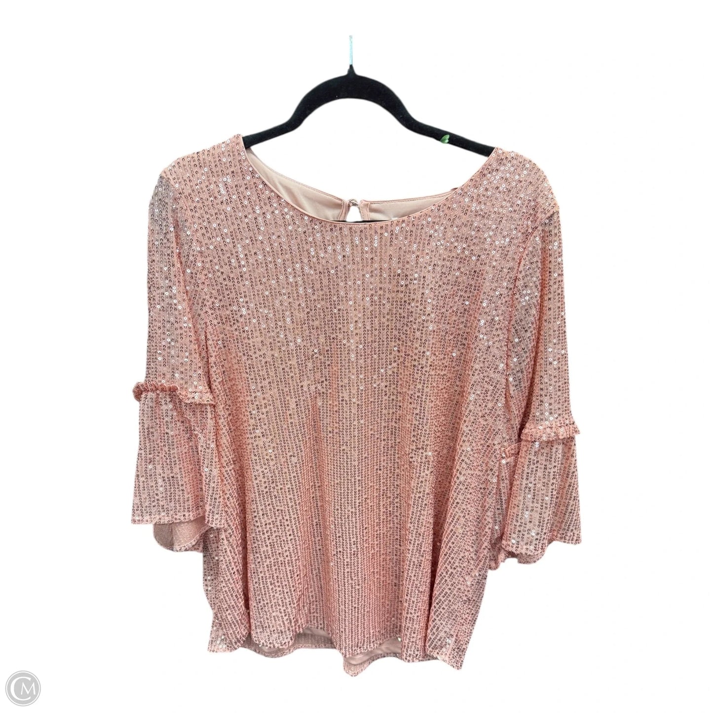 Blouse 3/4 Sleeve By Lc Lauren Conrad In Rose Gold, Size: Xl