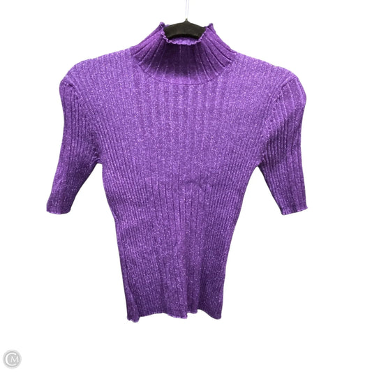 Sweater Short Sleeve By Apostrophe In Purple, Size: Sp