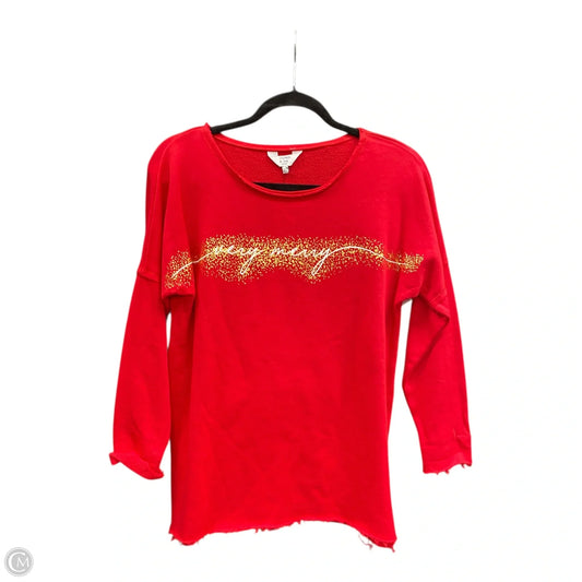 Sweatshirt Crewneck By Crown And Ivy In Gold & Red, Size: Sp