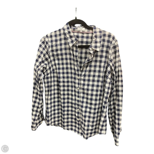 Top Long Sleeve By Crown And Ivy In Checkered Pattern, Size: L