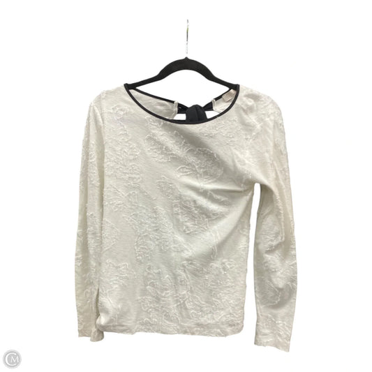 Top Long Sleeve By Loft In Black & Cream, Size: M