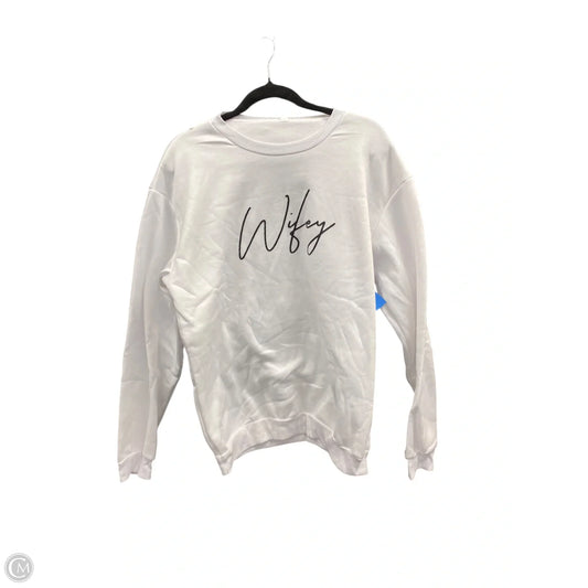 Sweatshirt Crewneck By Clothes Mentor In White, Size: Xl