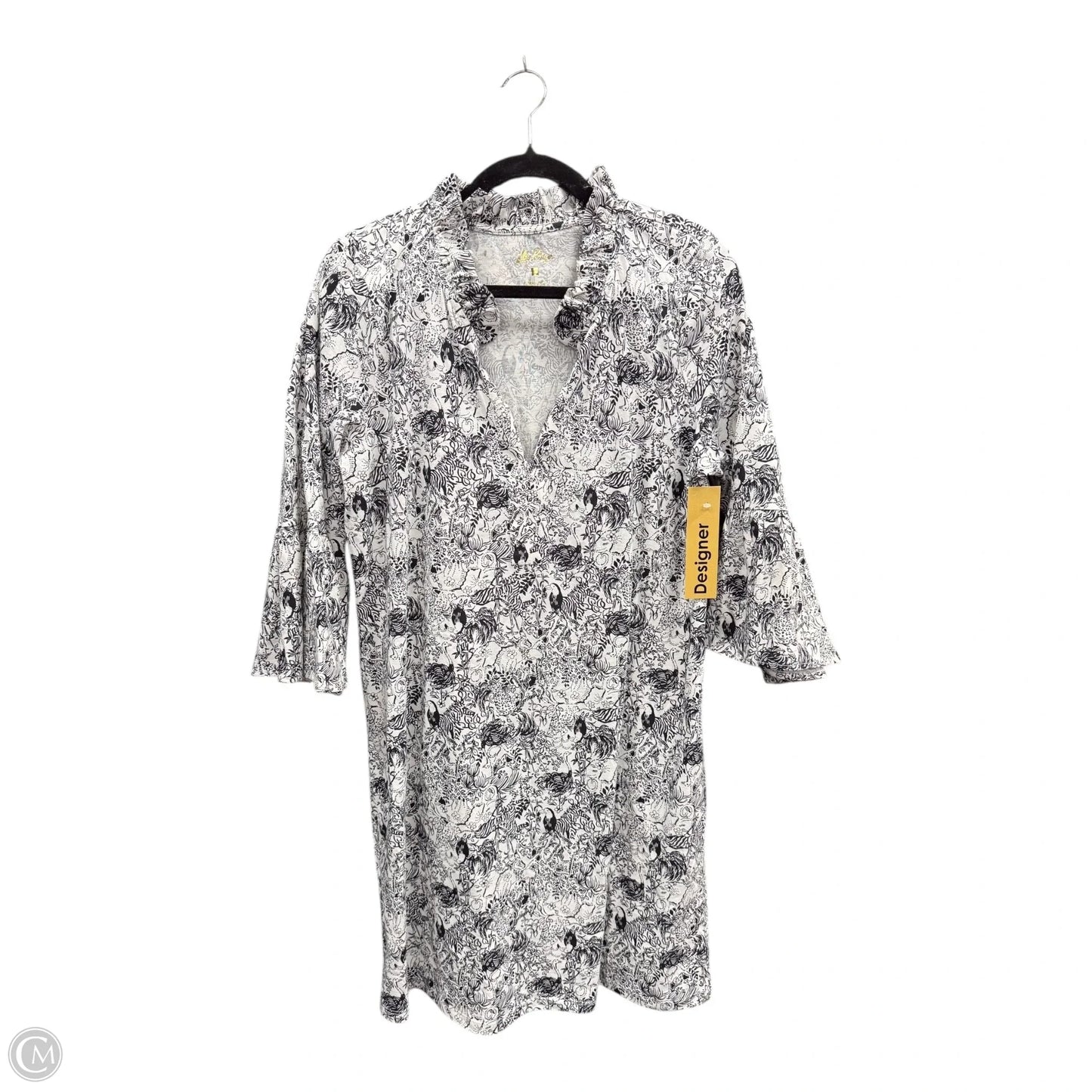 Dress Designer By Lilly Pulitzer In Black & White, Size: L