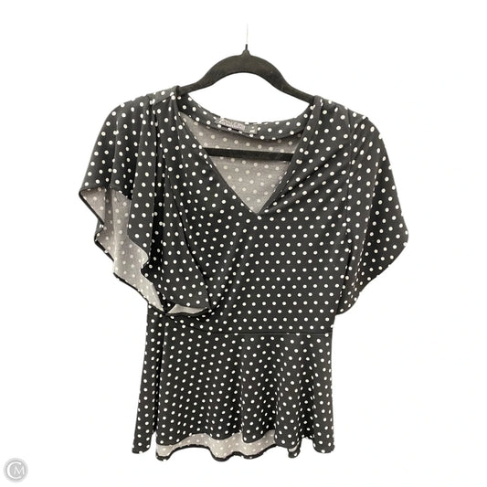 Top Short Sleeve By New York And Co In Polkadot Pattern, Size: Xs