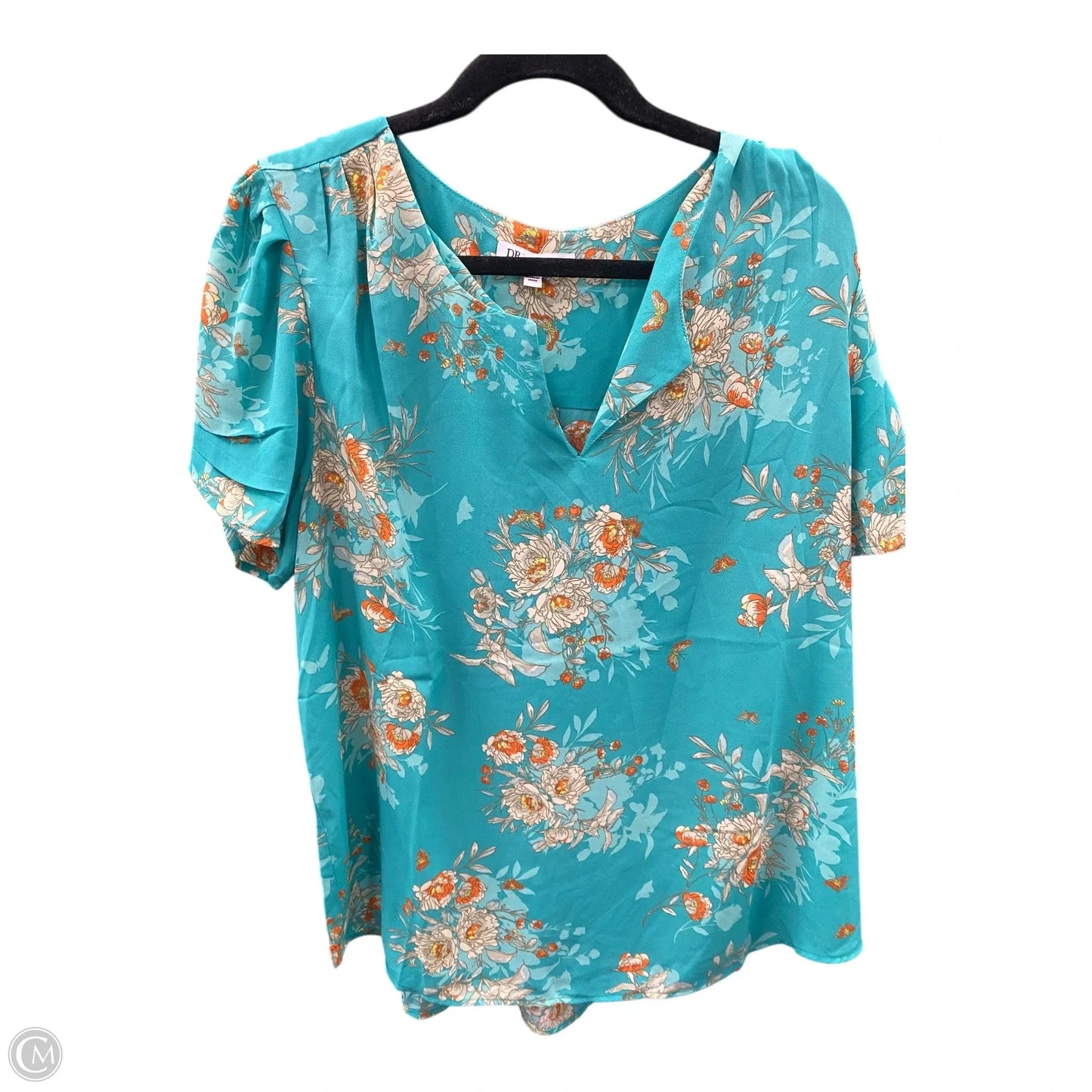 Blouse Short Sleeve By Dr2 In Floral Print, Size: Xl