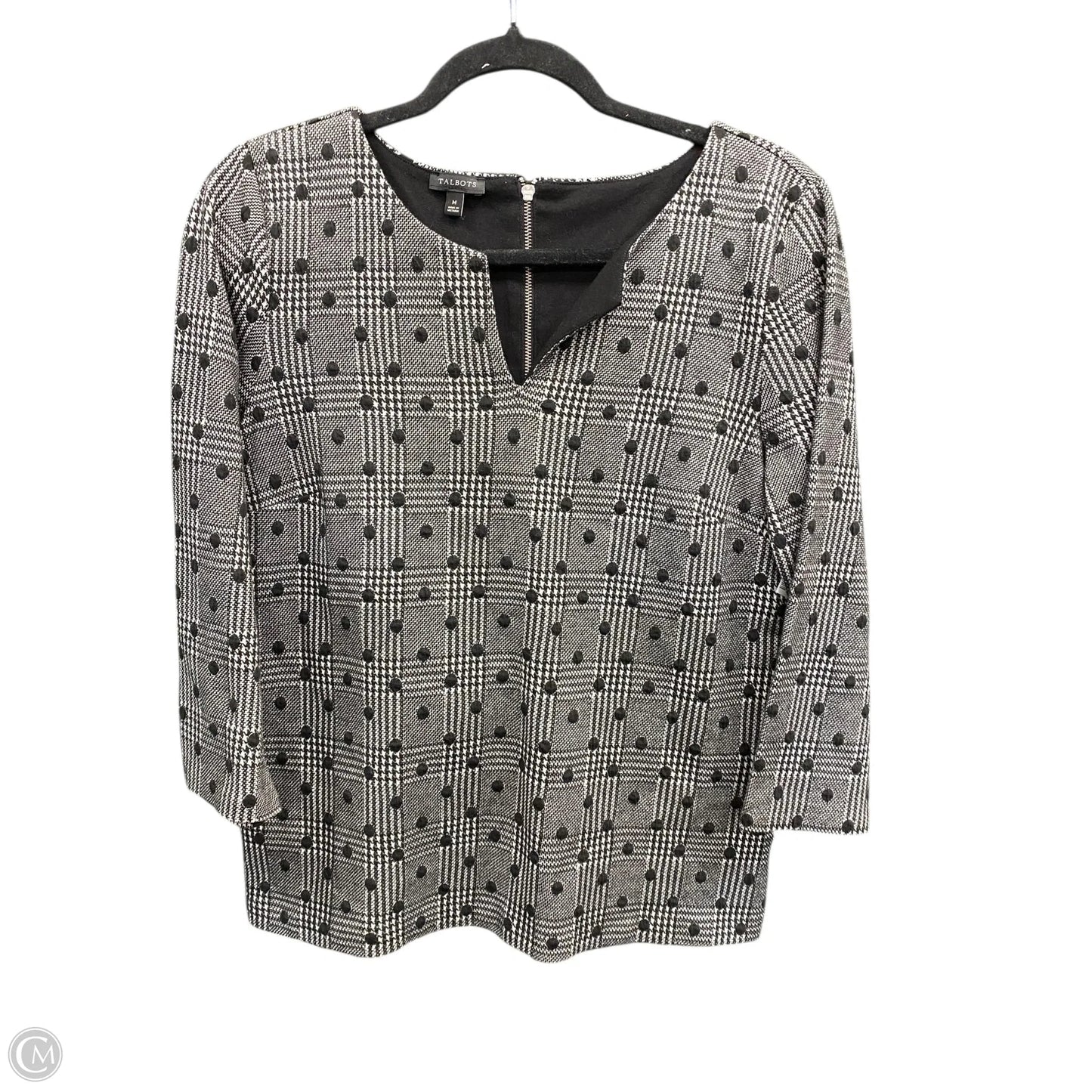 Top Long Sleeve By Talbots In Black & White, Size: M
