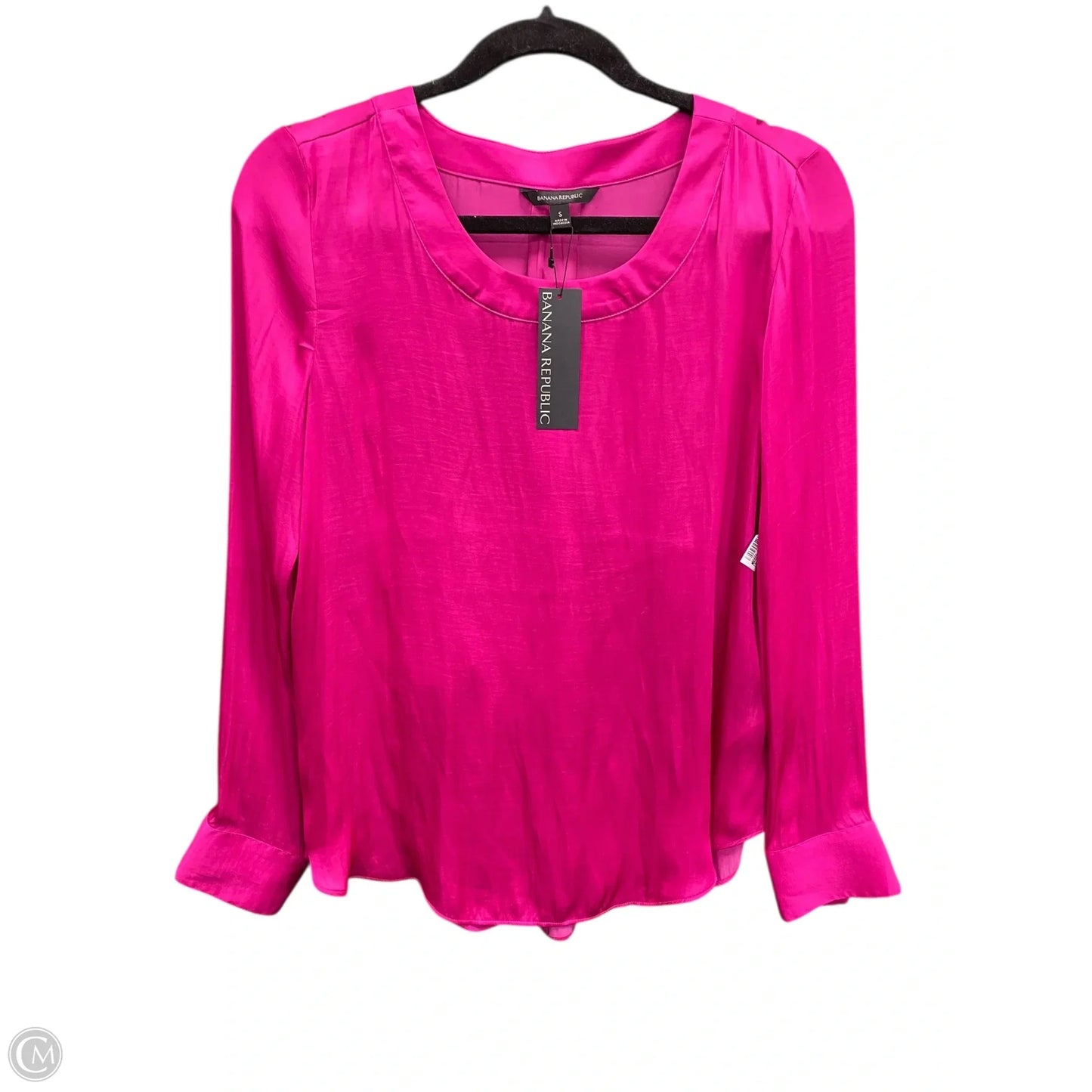 Blouse Long Sleeve By Banana Republic In Pink, Size: S