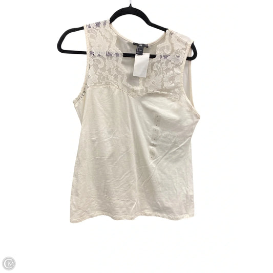 Top Sleeveless By H&m In Cream, Size: L