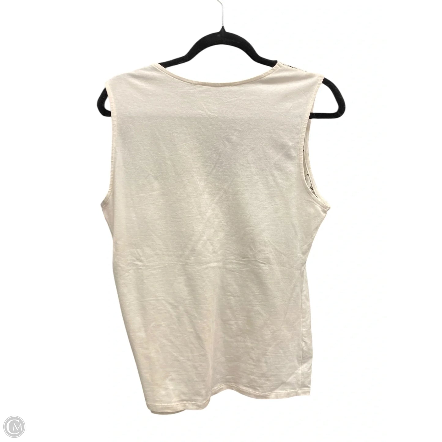 Top Sleeveless By H&m In Cream, Size: L