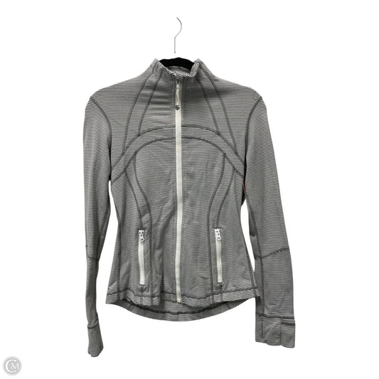 Athletic Jacket By Lululemon In Striped Pattern, Size: 6