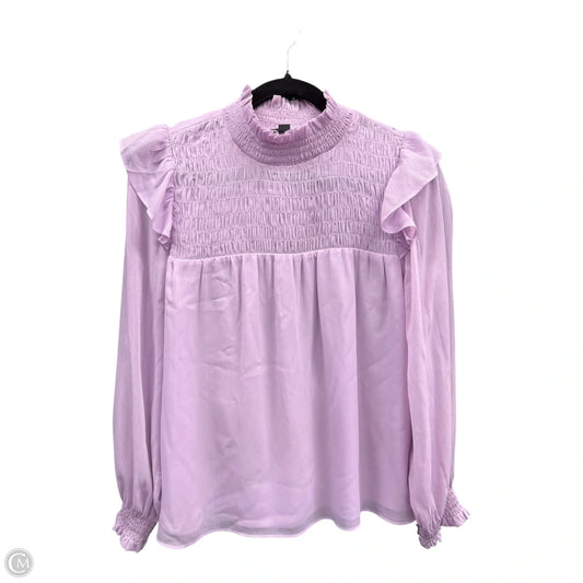 Blouse Long Sleeve By Ann Taylor In Purple, Size: M