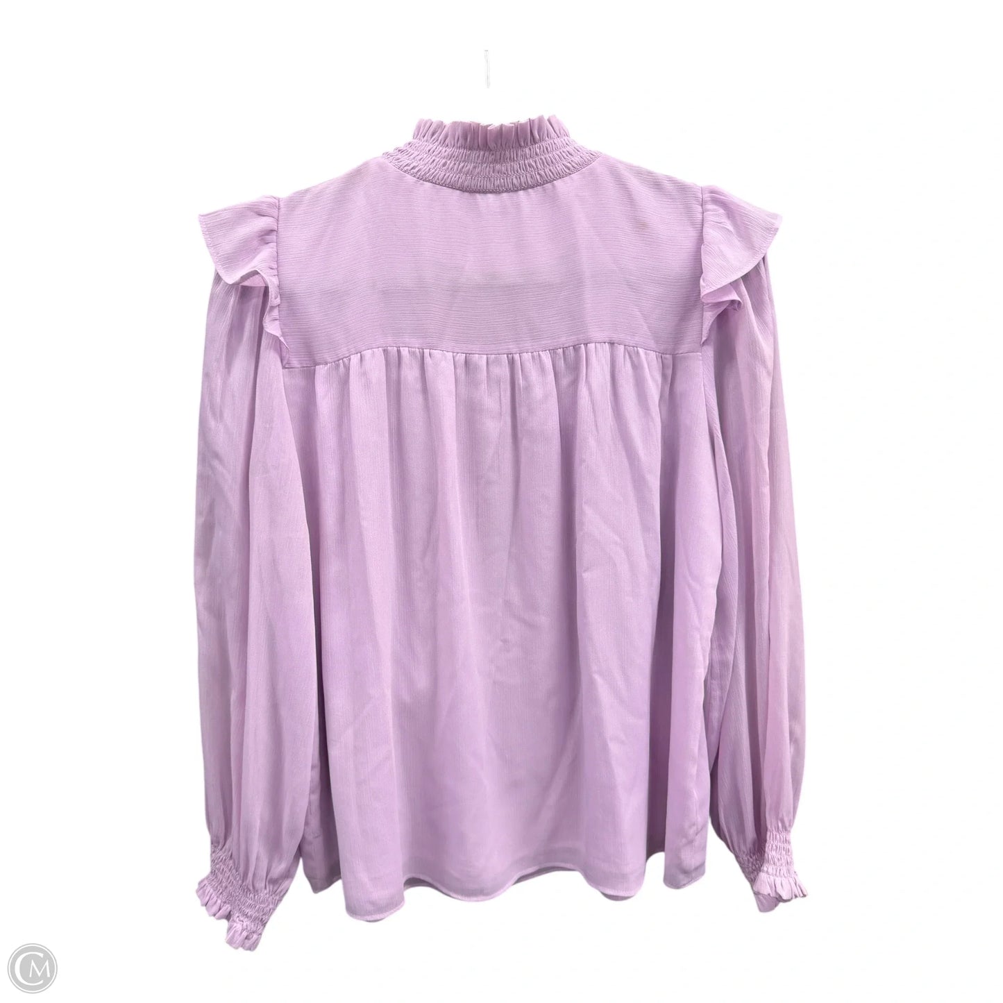 Blouse Long Sleeve By Ann Taylor In Purple, Size: M