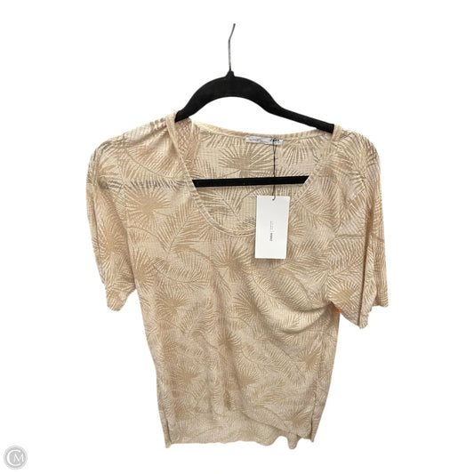 Top Short Sleeve By Zara In Tan, Size: S
