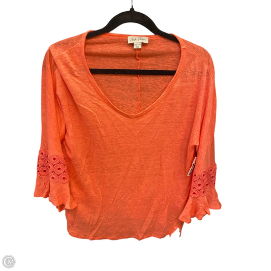 Top 3/4 Sleeve By Charlie Paige In Coral, Size: Sp