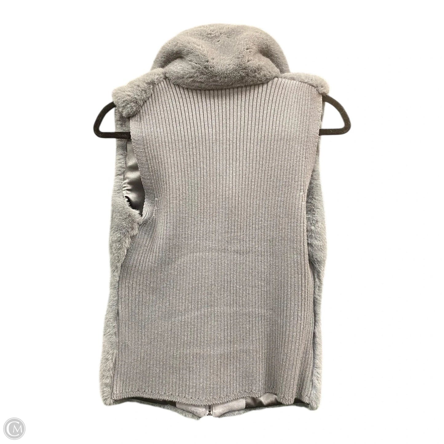 Vest Faux Fur & Sherpa By White House Black Market In Grey, Size: S