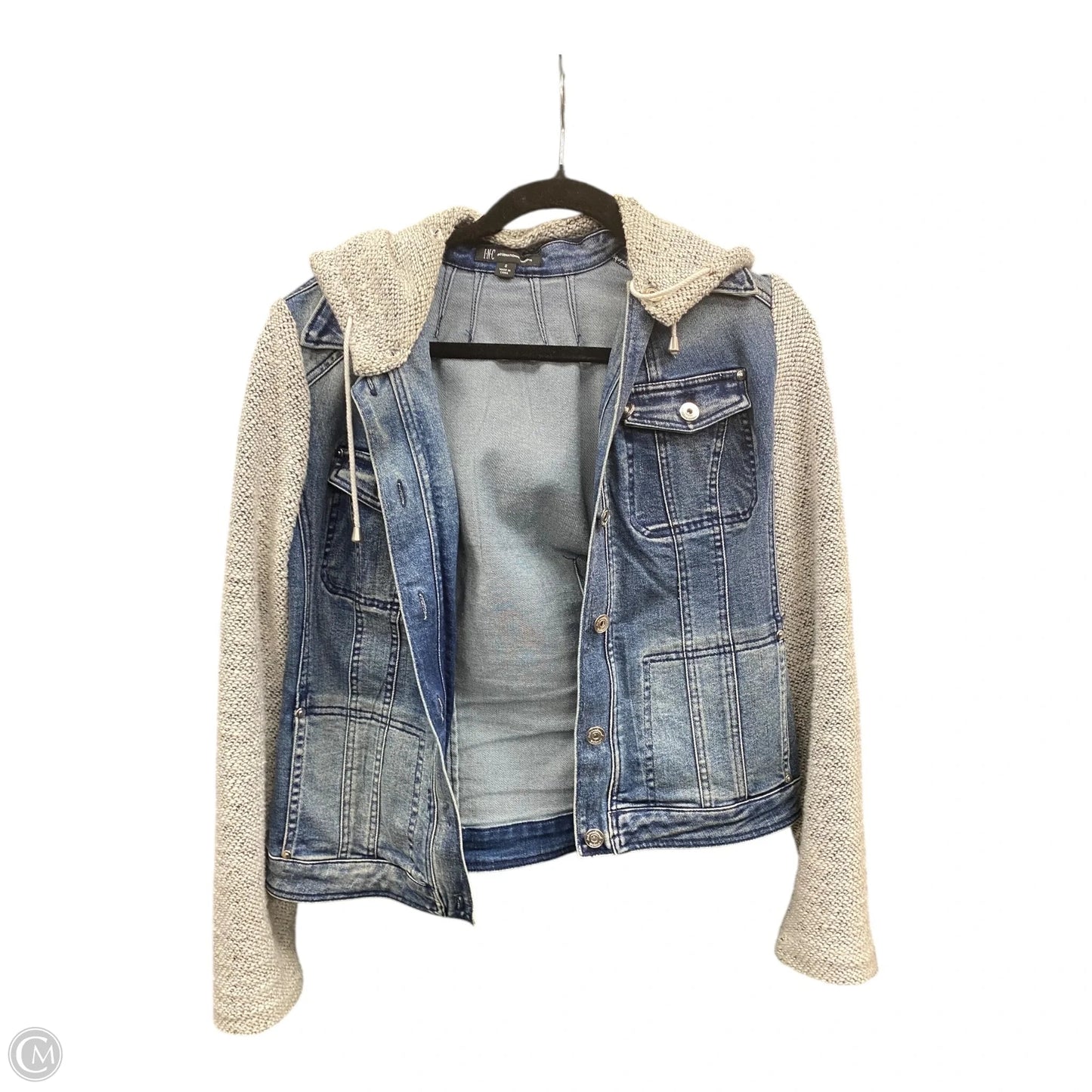 Jacket Denim By Inc In Blue & Cream, Size: S