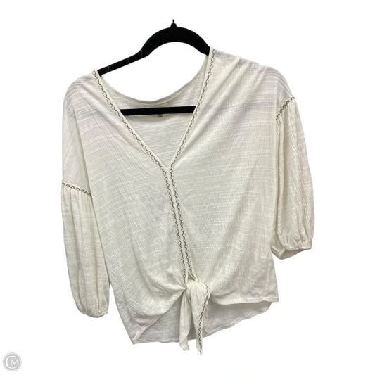 Top 3/4 Sleeve By Max Studio In Cream, Size: Xs