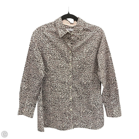 Top Long Sleeve By Foxcroft In Animal Print, Size: 8