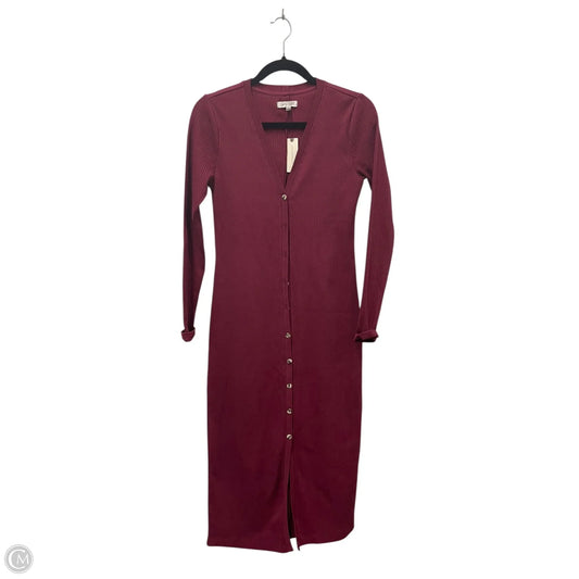 Dress Casual Midi By Grey State In Maroon, Size: Xs