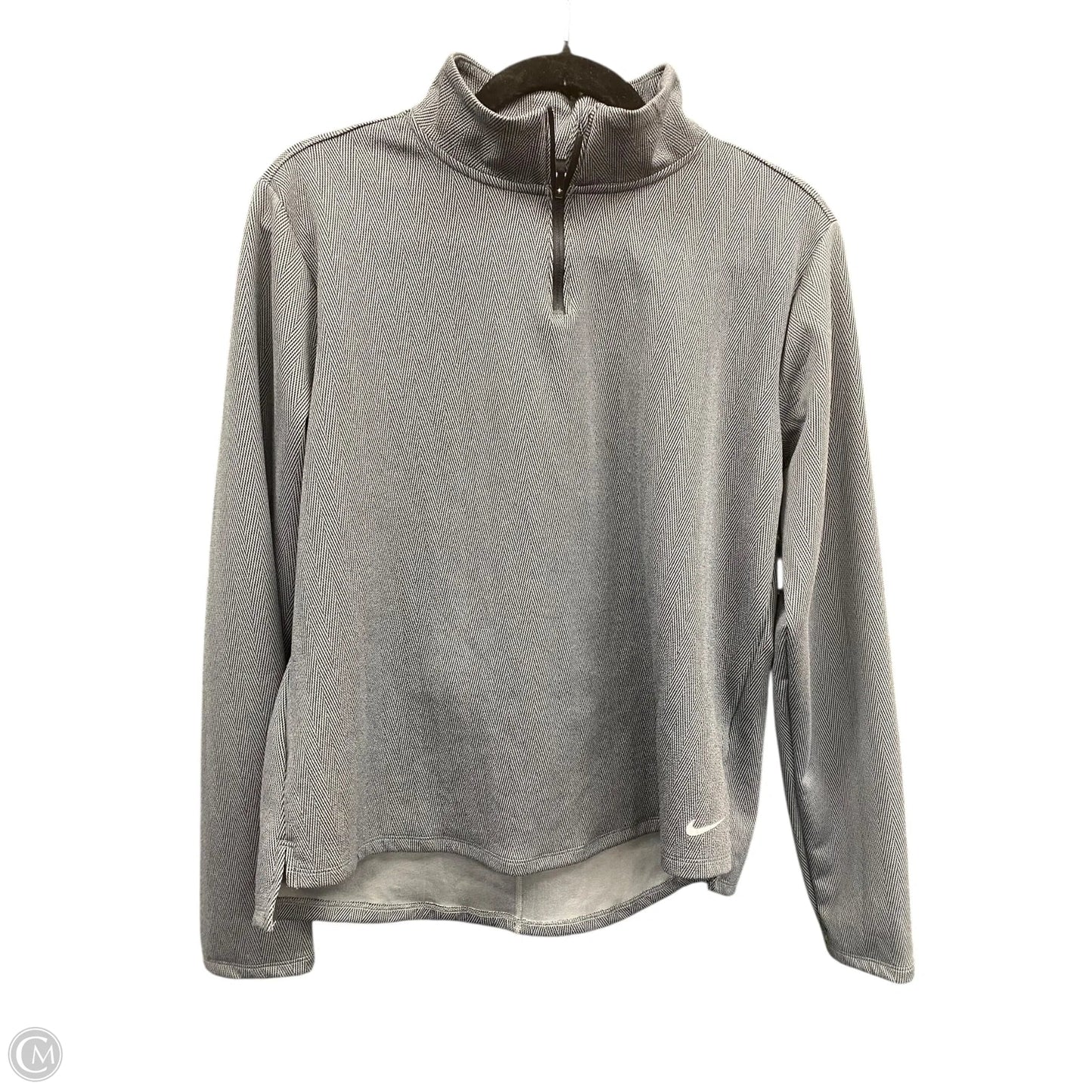 Athletic Jacket By Nike Apparel In Black & Grey, Size: L