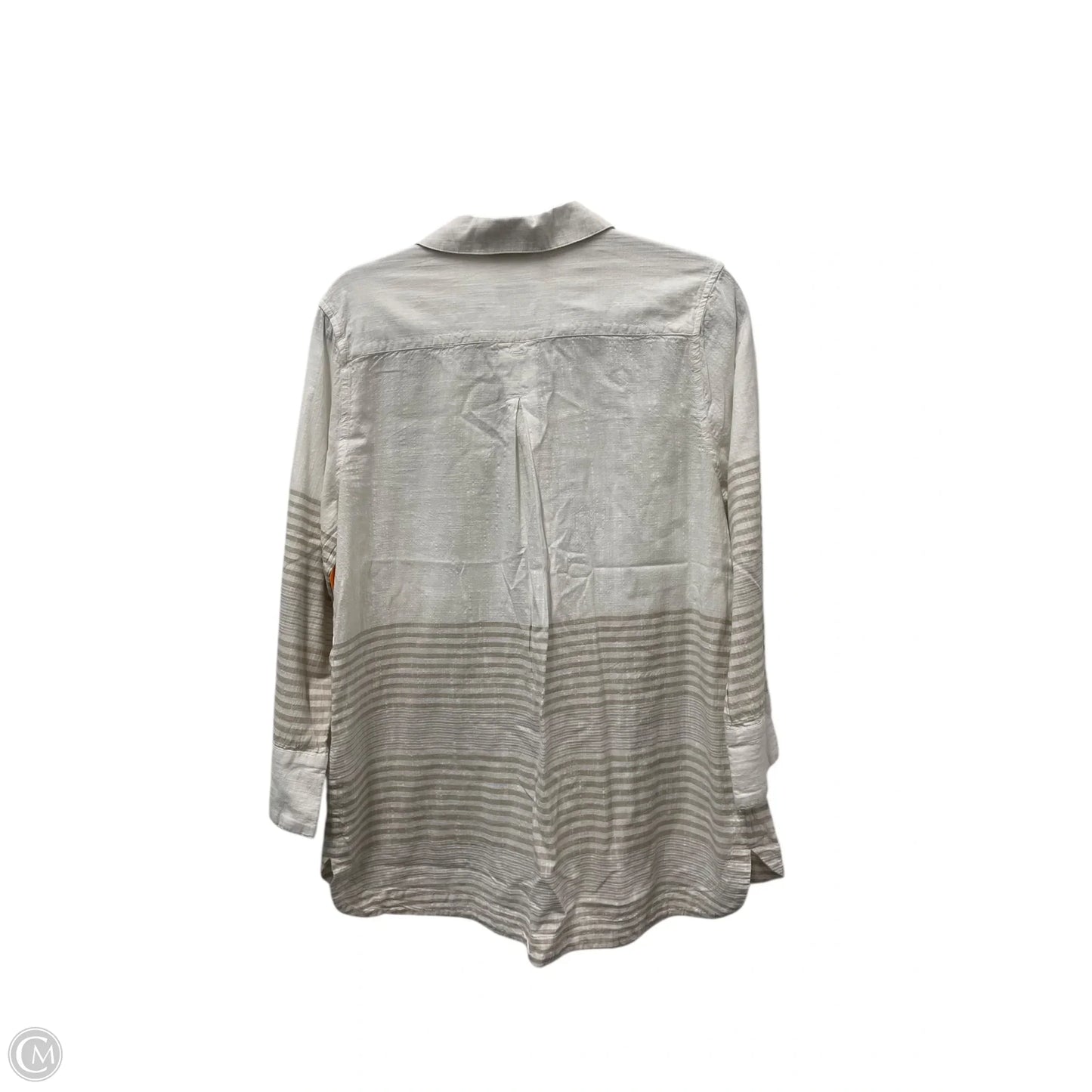 Top Long Sleeve By Vineyard Vines In Cream & Tan, Size: L