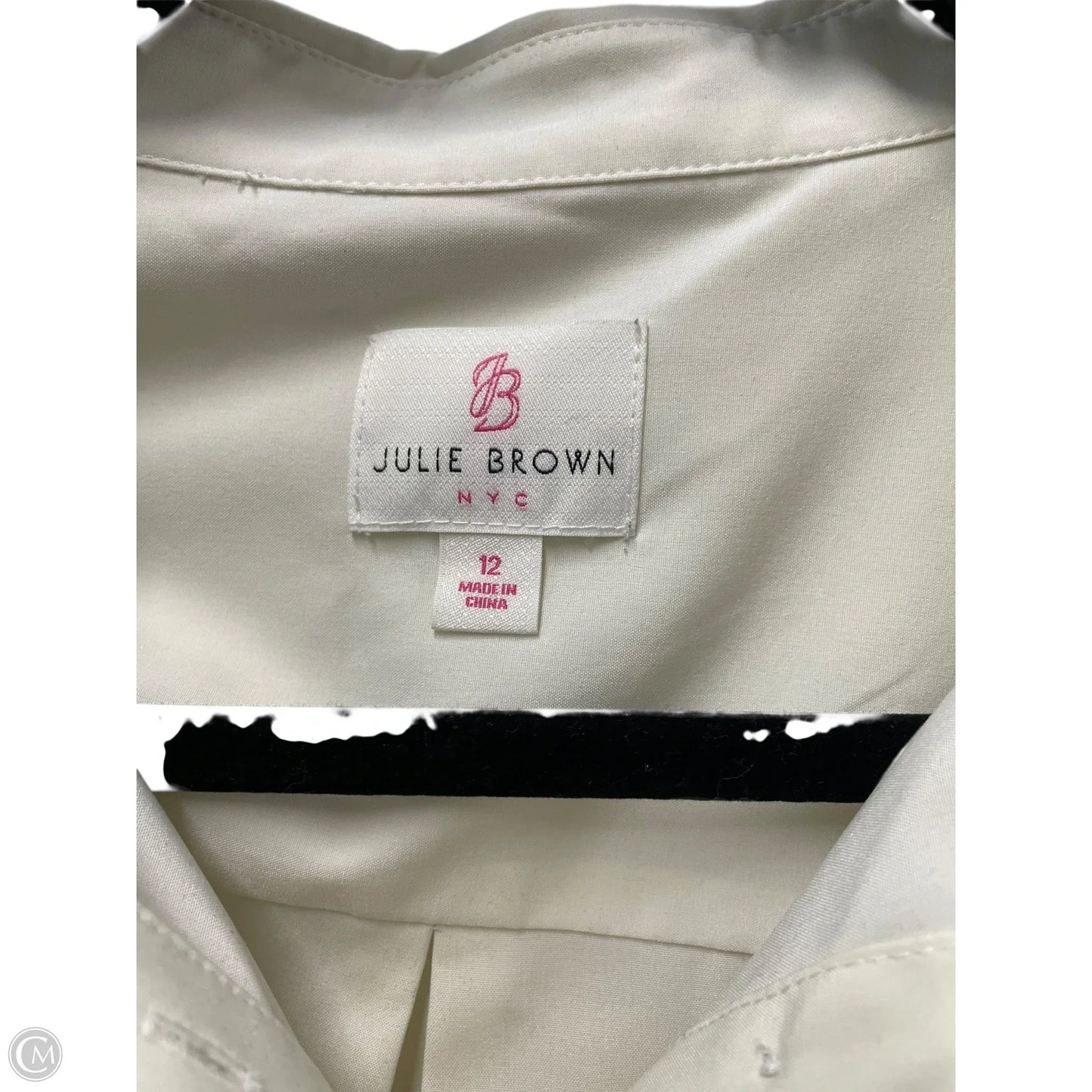 Blouse 3/4 Sleeve By Julie Brown In Cream, Size: 12