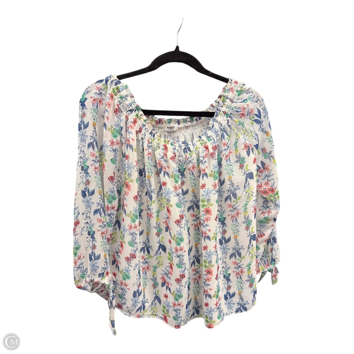 Blouse 3/4 Sleeve By Kensie In Geometric Pattern, Size: S