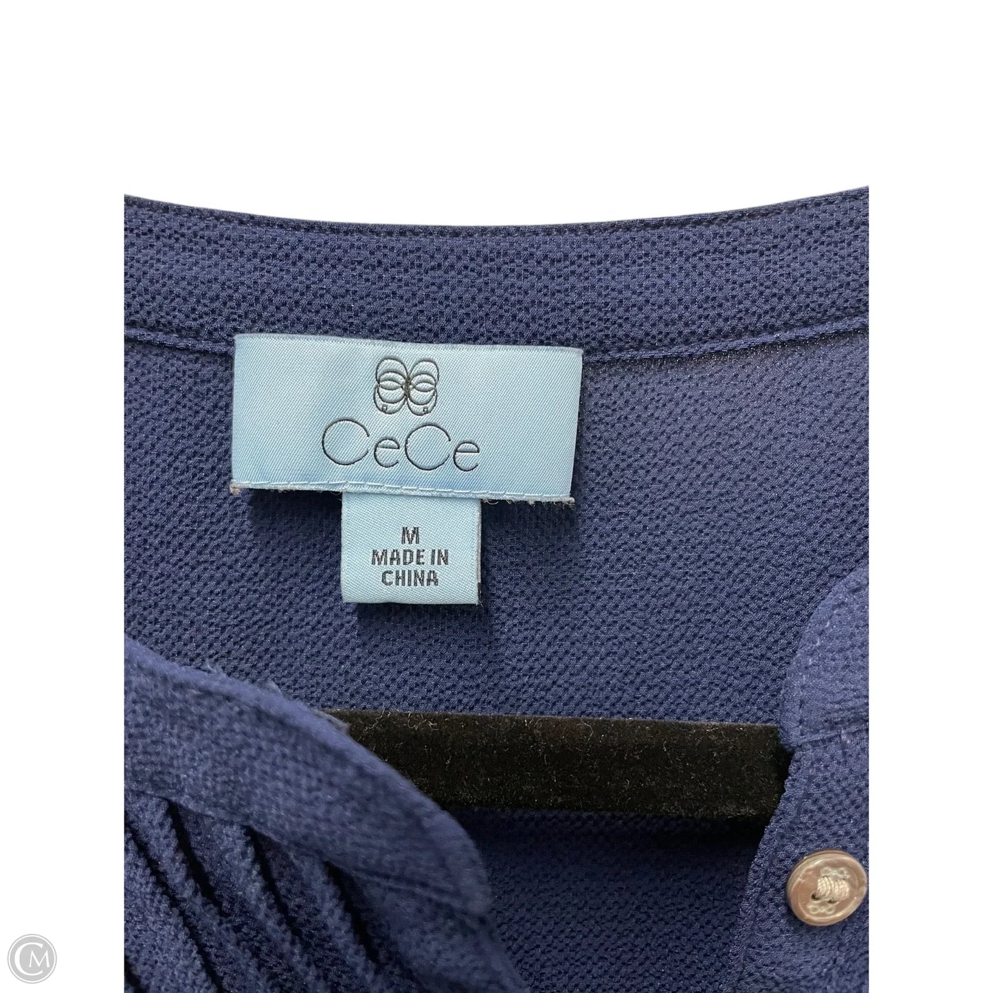 Blouse Long Sleeve By Cece In Blue, Size: M