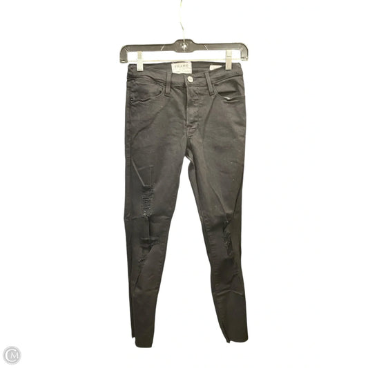 Jeans Skinny By Frame In Black, Size: 0