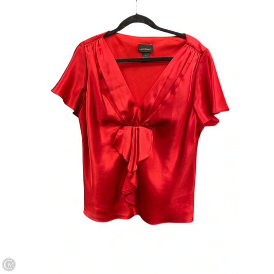 Blouse Short Sleeve By Lane Bryant In Red, Size: 18