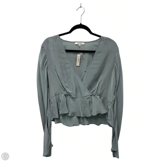 Blouse Long Sleeve By Madewell In Green, Size: 6