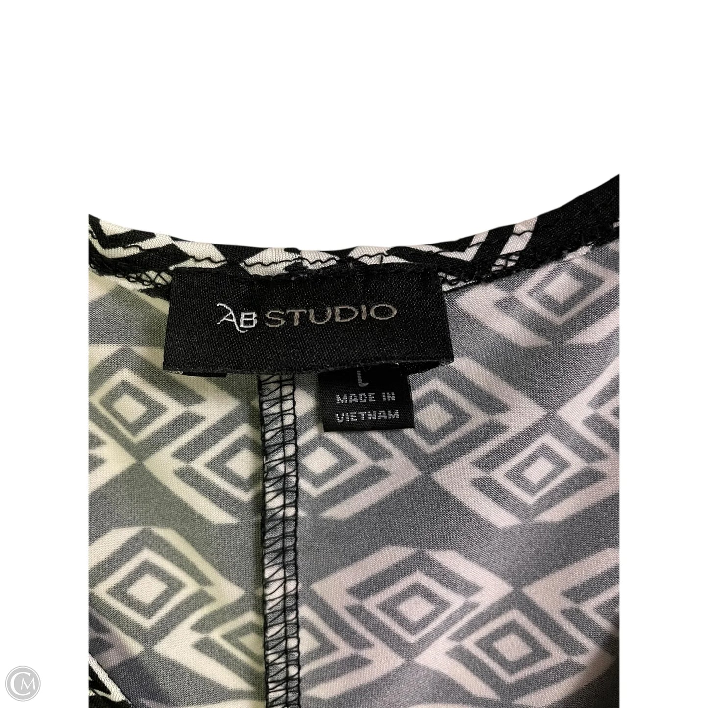 Dress Casual Short By Ab Studio In Geometric Pattern, Size: L