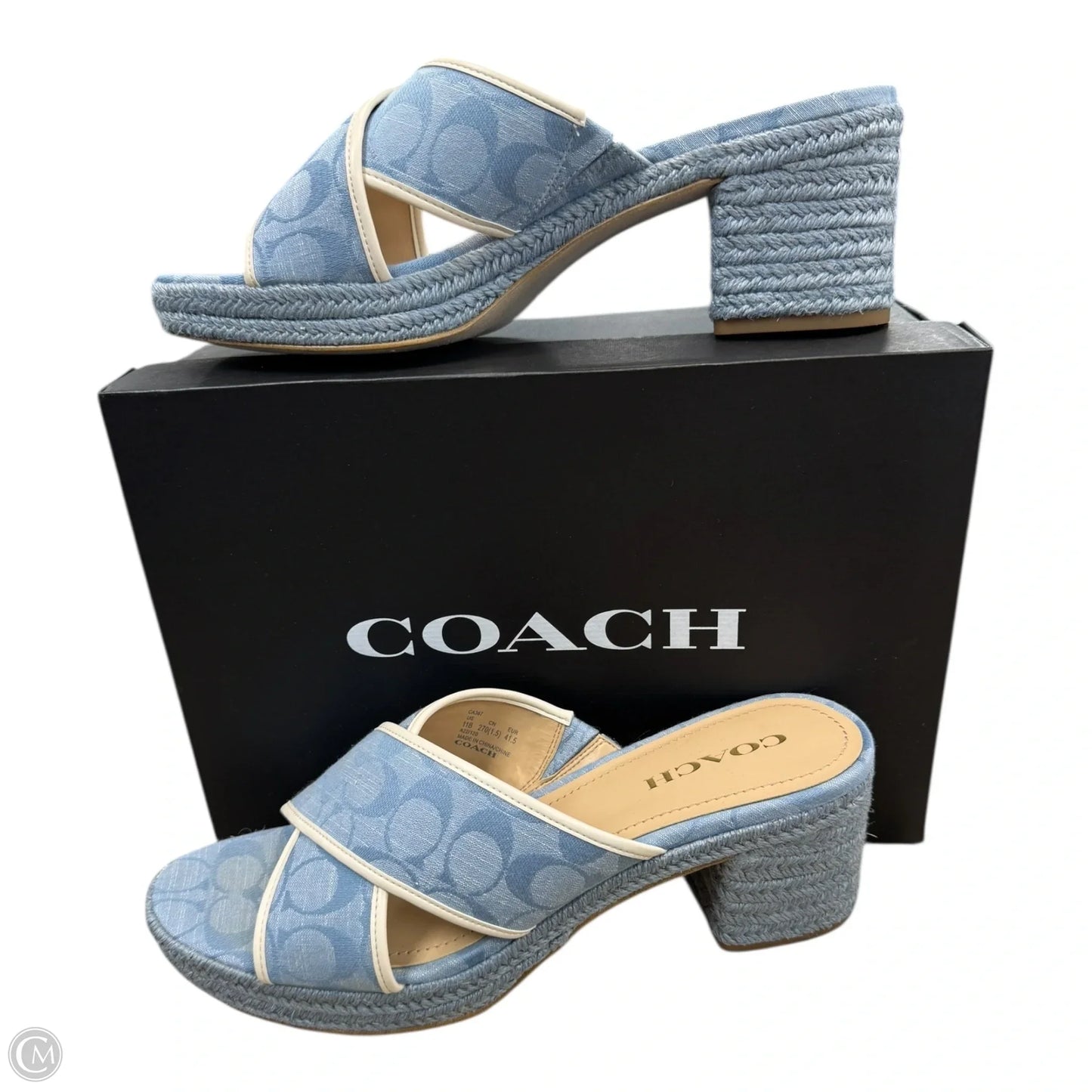 Sandals Designer By Coach In Blue, Size: 11