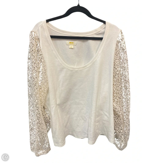 Blouse Long Sleeve By Maeve In Cream, Size: 3x