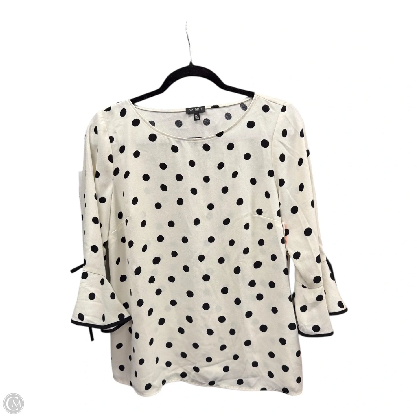 Blouse 3/4 Sleeve By Talbots In Polkadot Pattern, Size: Mp