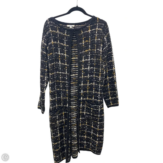 Sweater Cardigan By Clothes Mentor In Black & Brown, Size: M