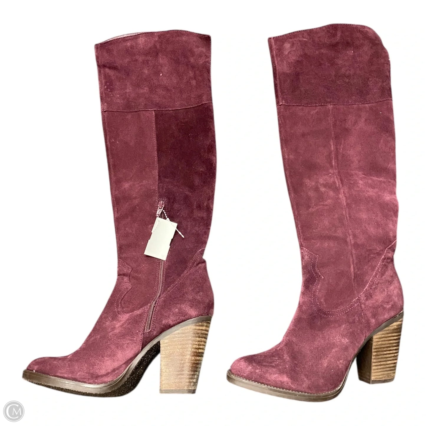 Boots Knee Heels By Cmc In Purple, Size: 11