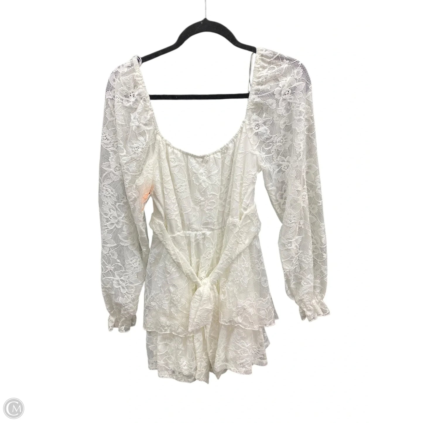 Blouse Long Sleeve By Cmc In White, Size: L