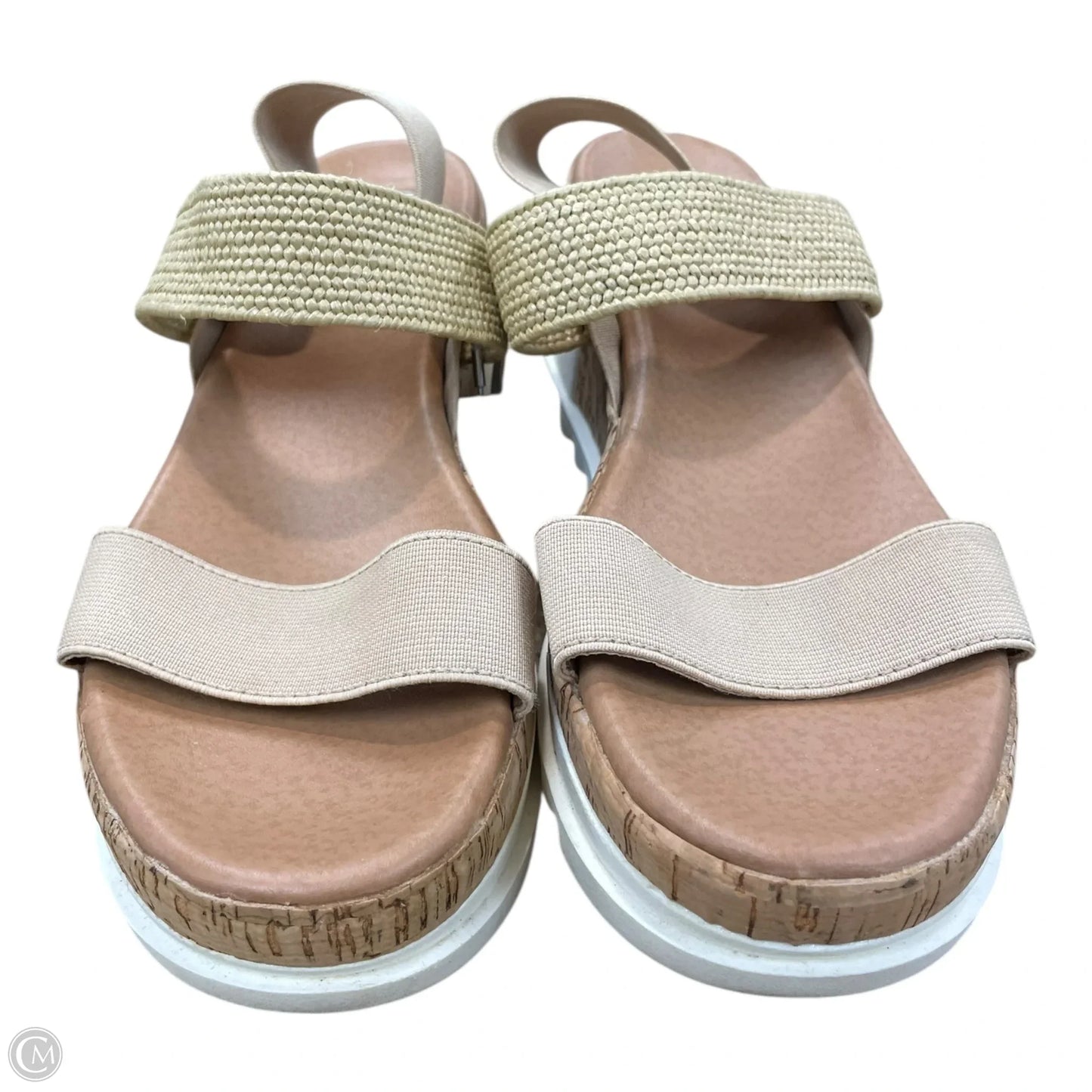Sandals Heels Platform By Steve Madden In Tan, Size: 7
