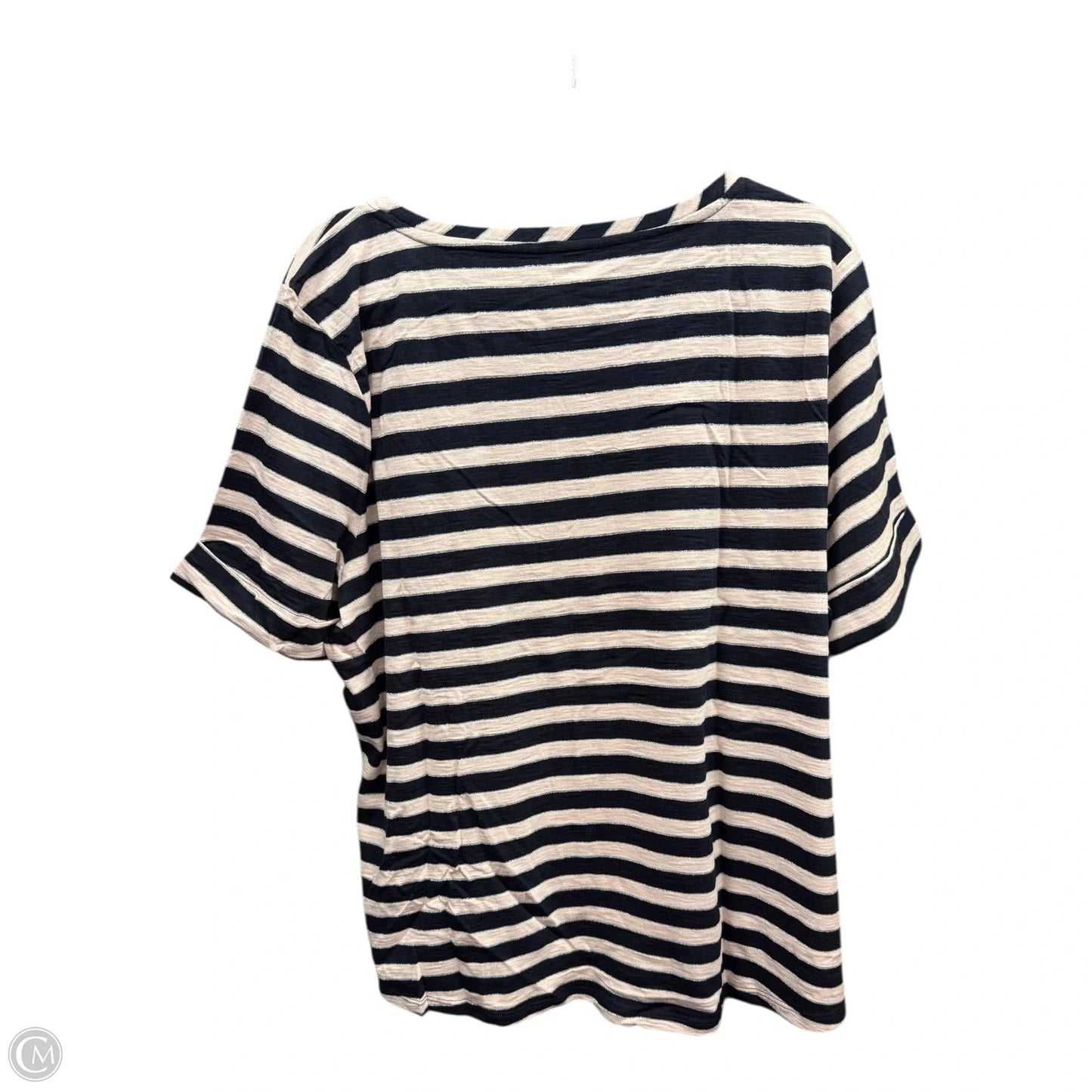 Top Short Sleeve By Talbots In Striped Pattern, Size: 2x