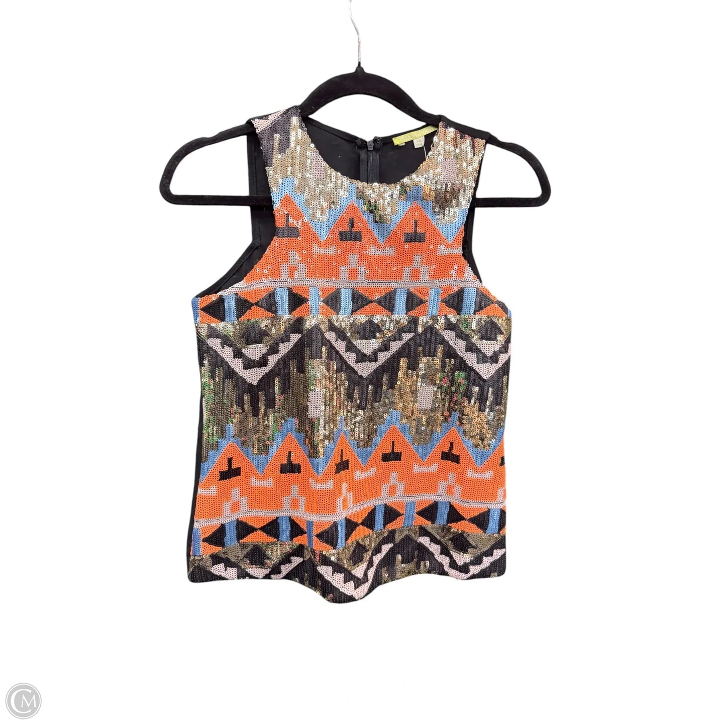 Blouse Short Sleeve By Gianni Bini In Geometric Pattern, Size: Xs