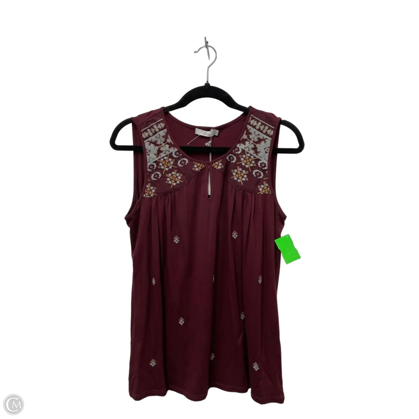 Top Sleeveless By Dalia In Maroon, Size: M