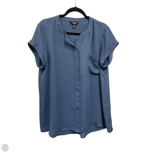 Blouse Short Sleeve By Simply Vera In Blue, Size: Xl