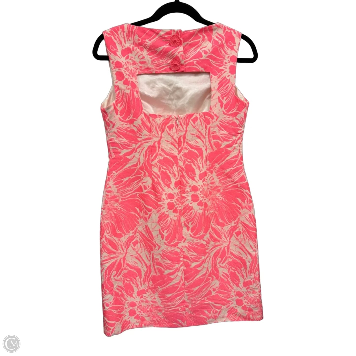 Dress Casual Short By Cmb In Cream & Pink, Size: 8