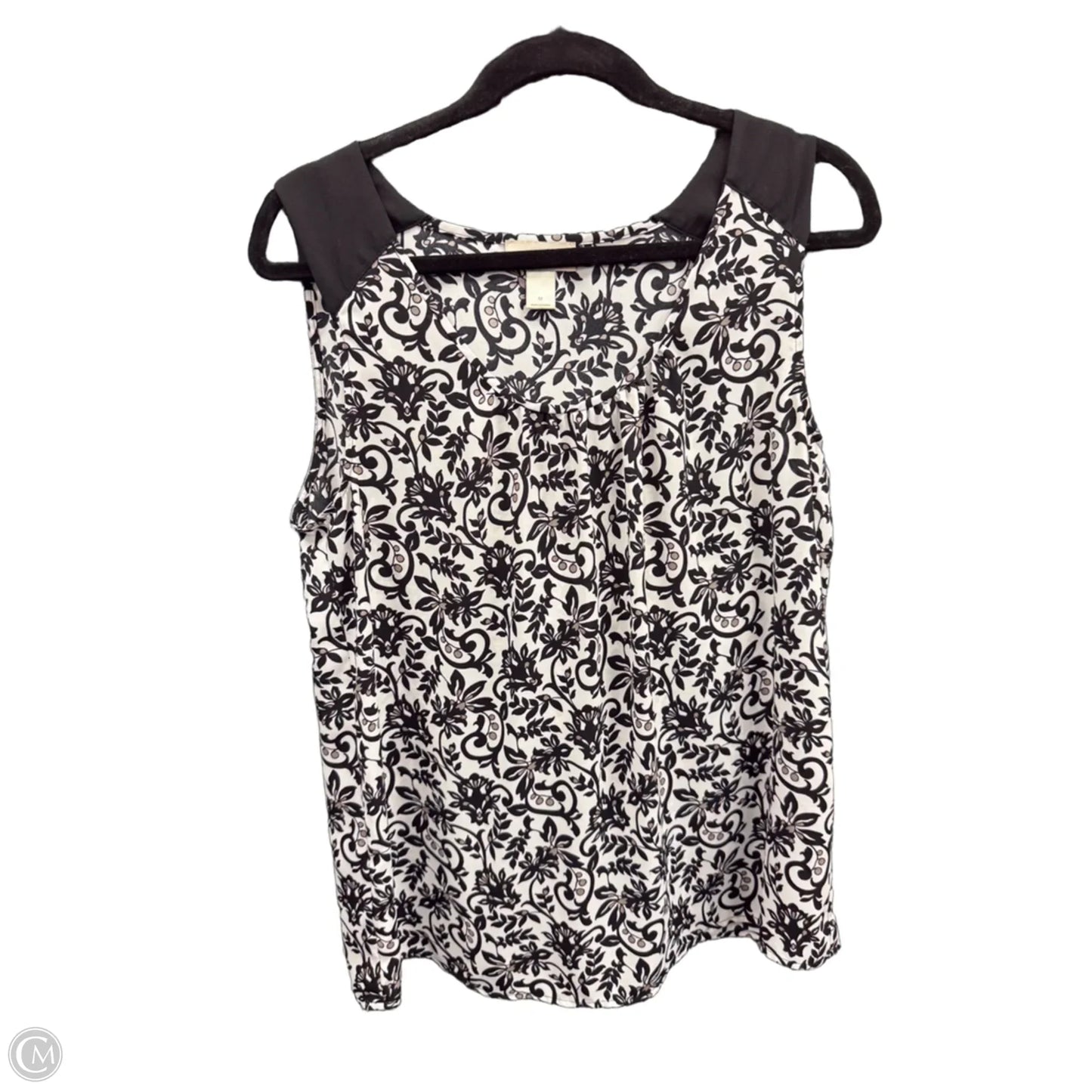 Blouse Sleeveless By Loft In Black & White, Size: M
