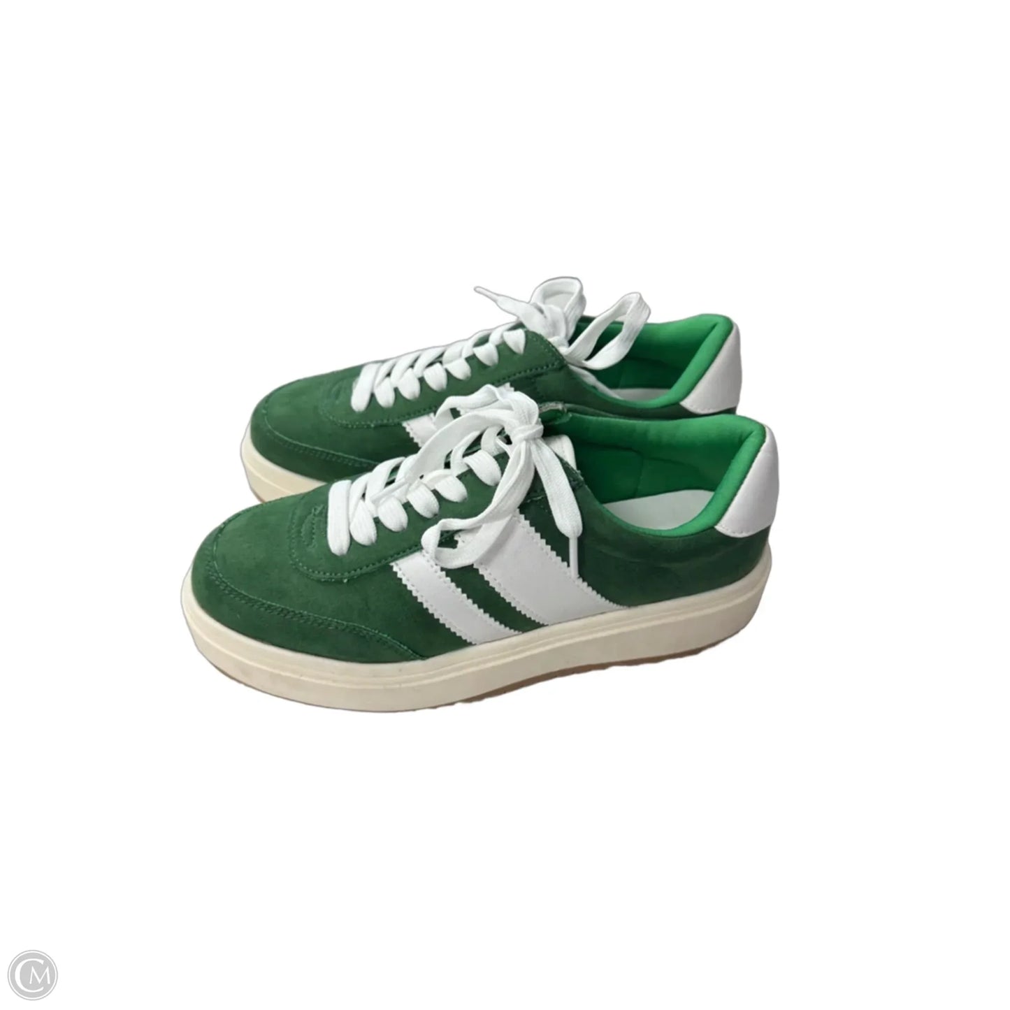 Shoes Sneakers By Madden Girl In Green & White, Size: 8