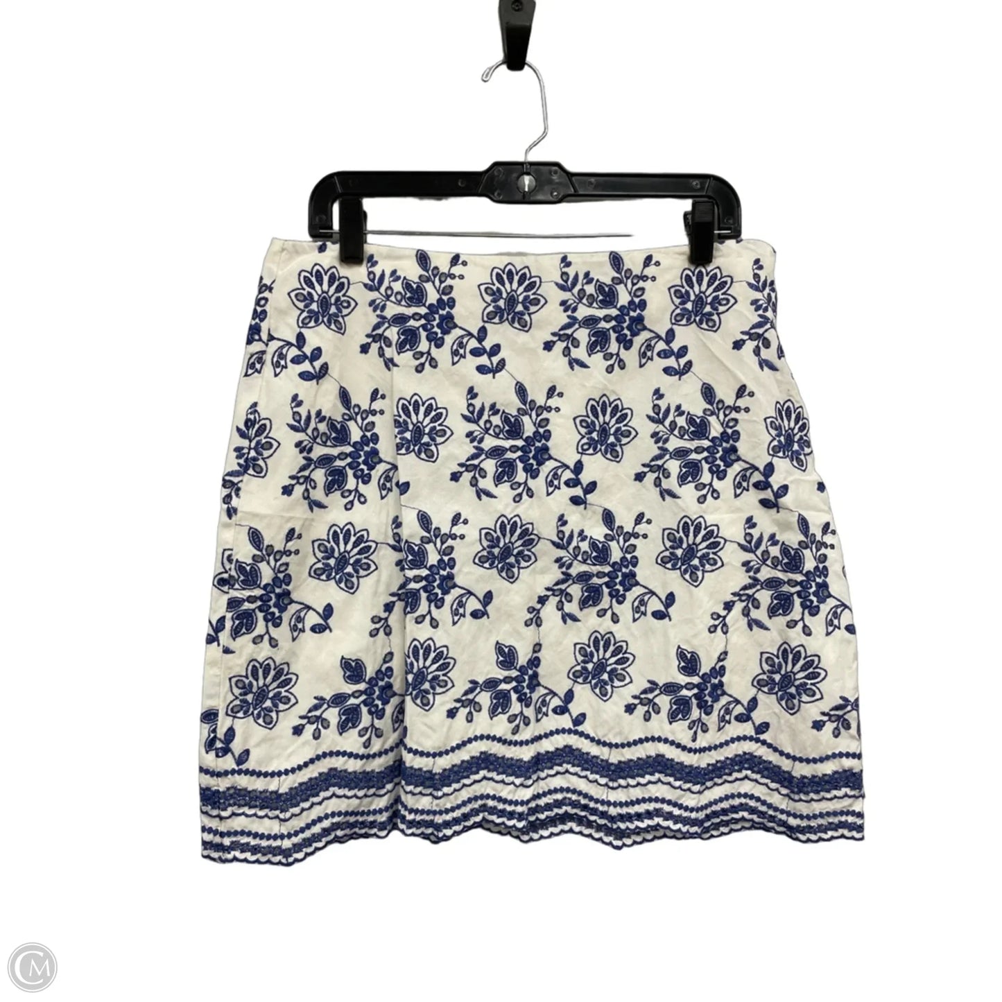 Skirt Mini & Short By Loft In Blue & White, Size: M