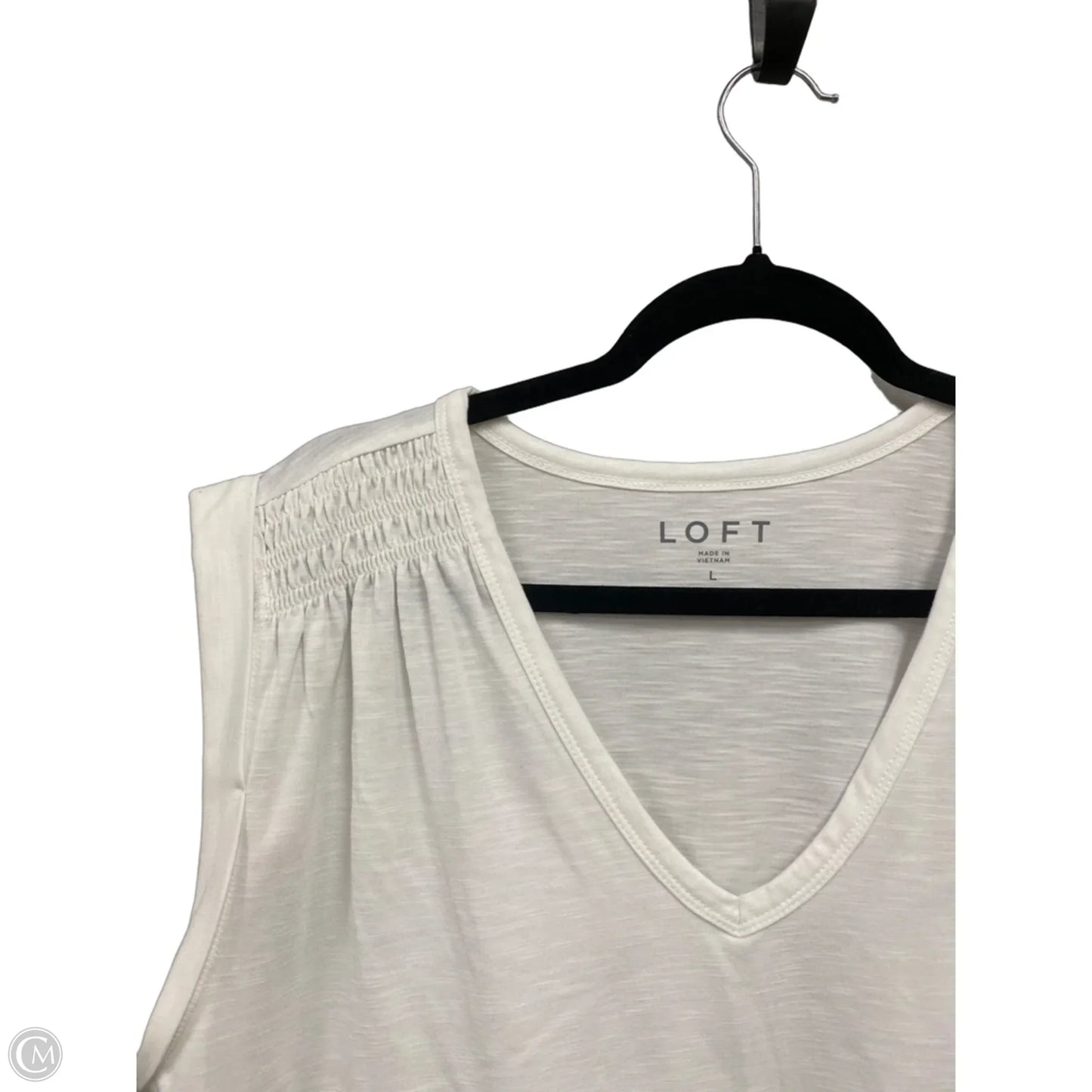 Top Sleeveless By Loft In White, Size: L